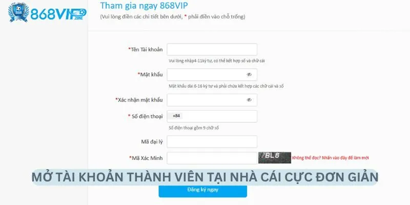 Mở tài khoản thành viên tại nhà cái cực đơn giản Mở tài khoản thành viên tại nhà cái cực đơn giản